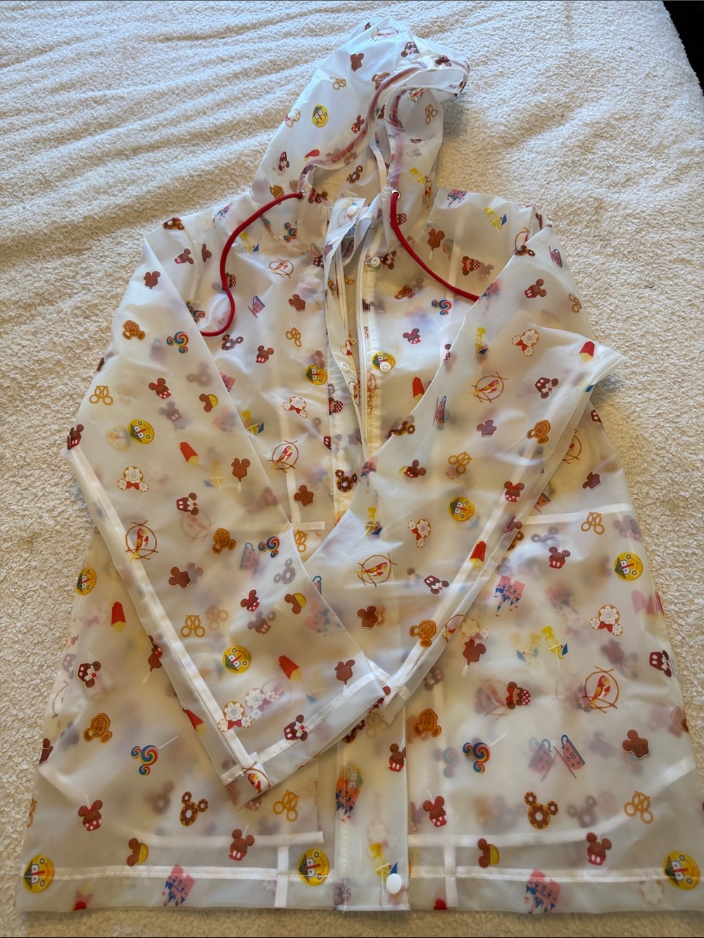 Disney White Translucent Women’s Hooded Rain Jacket